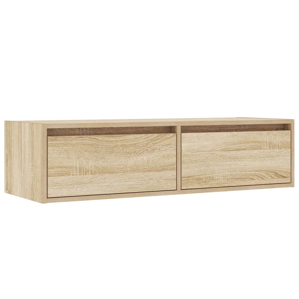 vidaXL Mueble de TV con luces LED roble sonoma 100X35,5x25 cm - Image 6