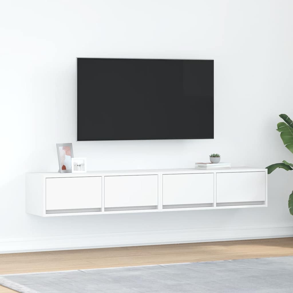 vidaXL Muebles de TV 2 uds Blanco 80x31x25,5 cm Madera de ingeniería