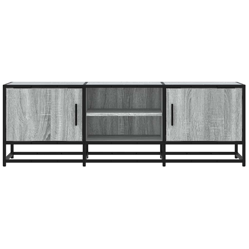 vidaXL Mueble TV madera ingeniería y metal gris Sonoma 120x35x41 cm - Image 4