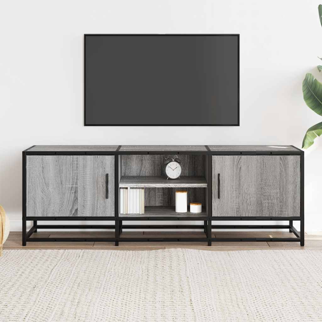 vidaXL Mueble TV madera ingeniería y metal gris Sonoma 120x35x41 cm - Image 3