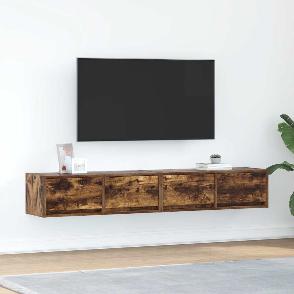 vidaXL Muebles de TV 2 uds madera ingeniería color roble 80x31x25,5 cm
