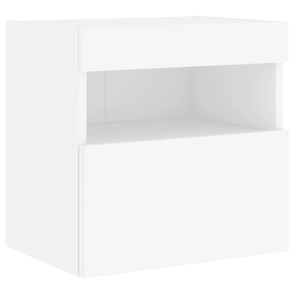 vidaXL Mueble de TV de pared con luces LED blanco 40x30x40 cm - Image 3