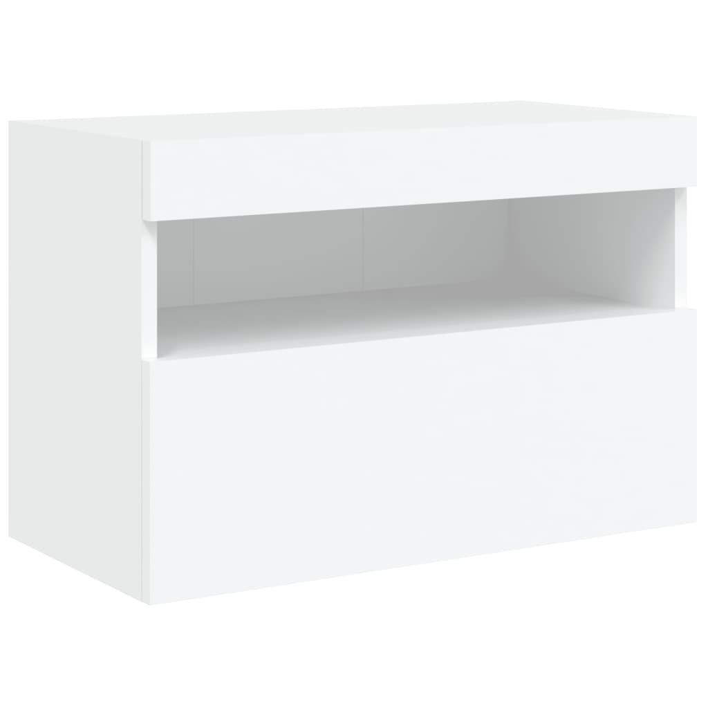vidaXL Mueble de TV de pared con luces LED blanco 60x30x40 cm - Image 3