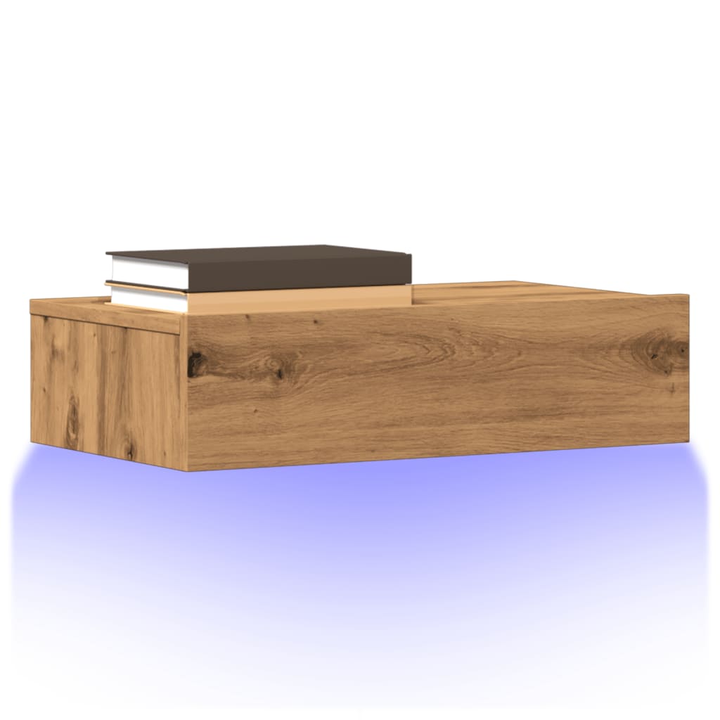 vidaXL Muebles de TV con luces LED 2 uds roble artisan 60x35x15,5 cm