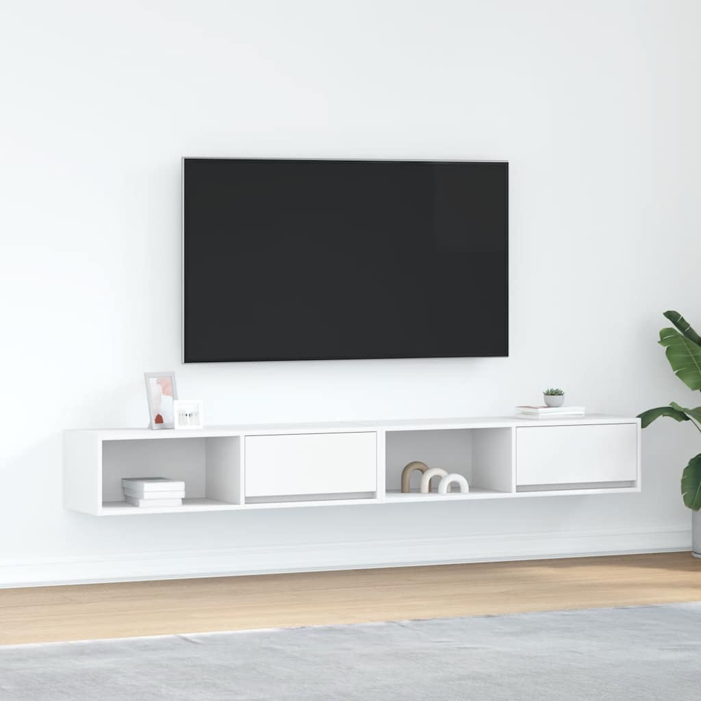 vidaXL Muebles de TV 2 uds Blanco 100x31x25,5 cm Madera de ingeniería