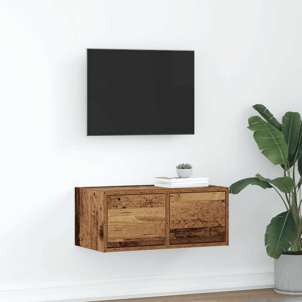 vidaXL Mueble para TV madera contrachapada envejecida 60x31x25,5 cm