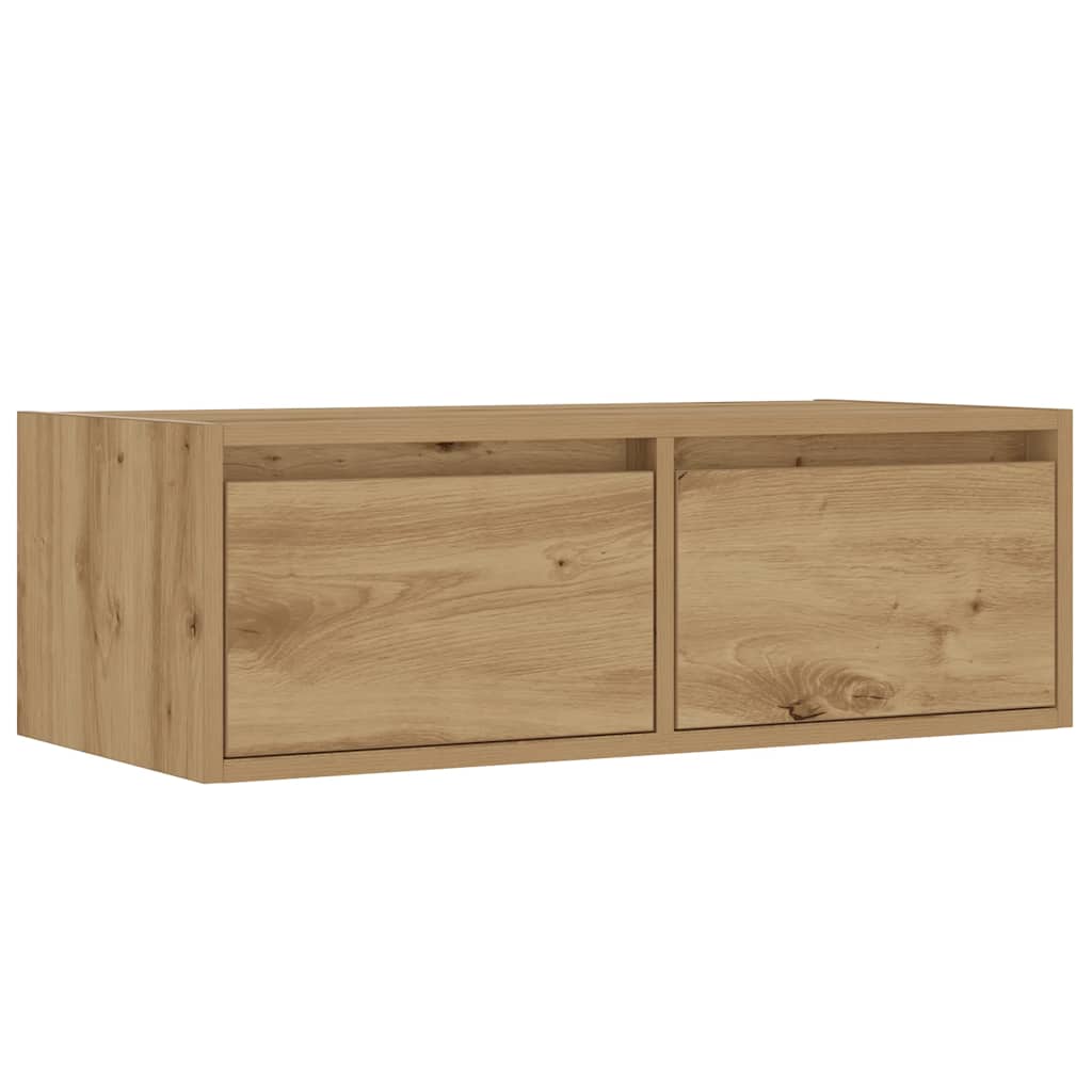 vidaXL Mueble de TV con luces LED roble artisan 75x35,5x25 cm - Image 6