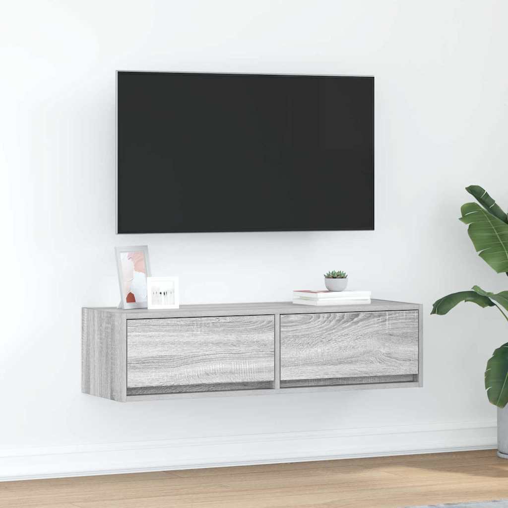 vidaXL Gabinete de TV con cajón Gris sonoma 100 x 31 x 25.5 cm