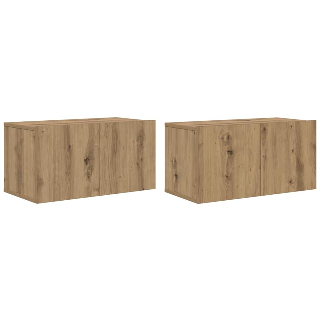 vidaXL Conjunto de mueble de TV 4 pcs Roble artesanal 60 x 30 x 30 cm - Image 5