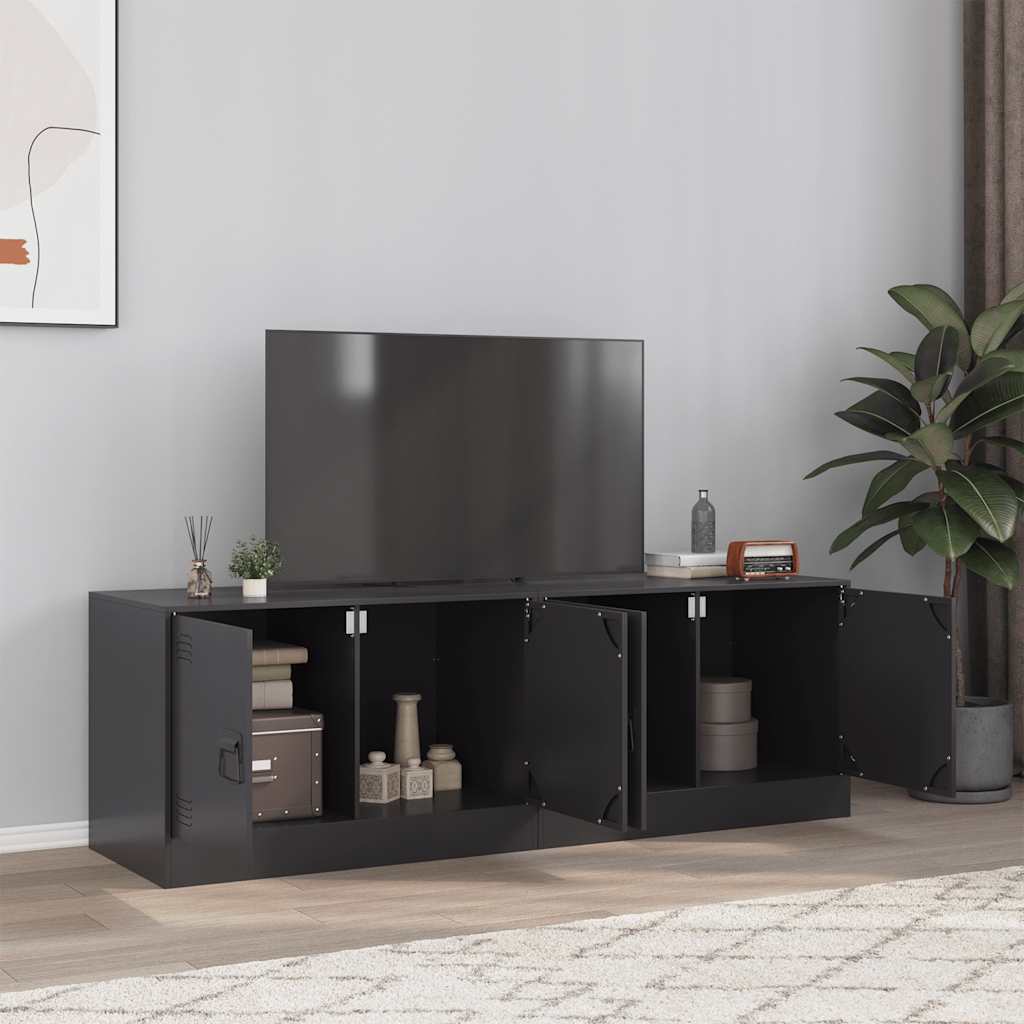 vidaXL Muebles para TV 2 unidades acero negro 67x39x44 cm