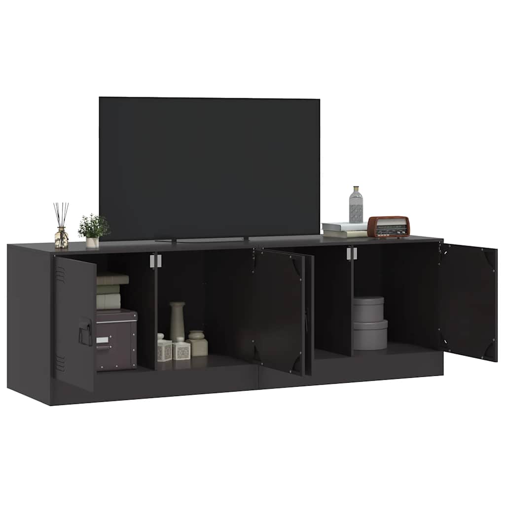 vidaXL Muebles para TV 2 unidades acero negro 67x39x44 cm - Image 3