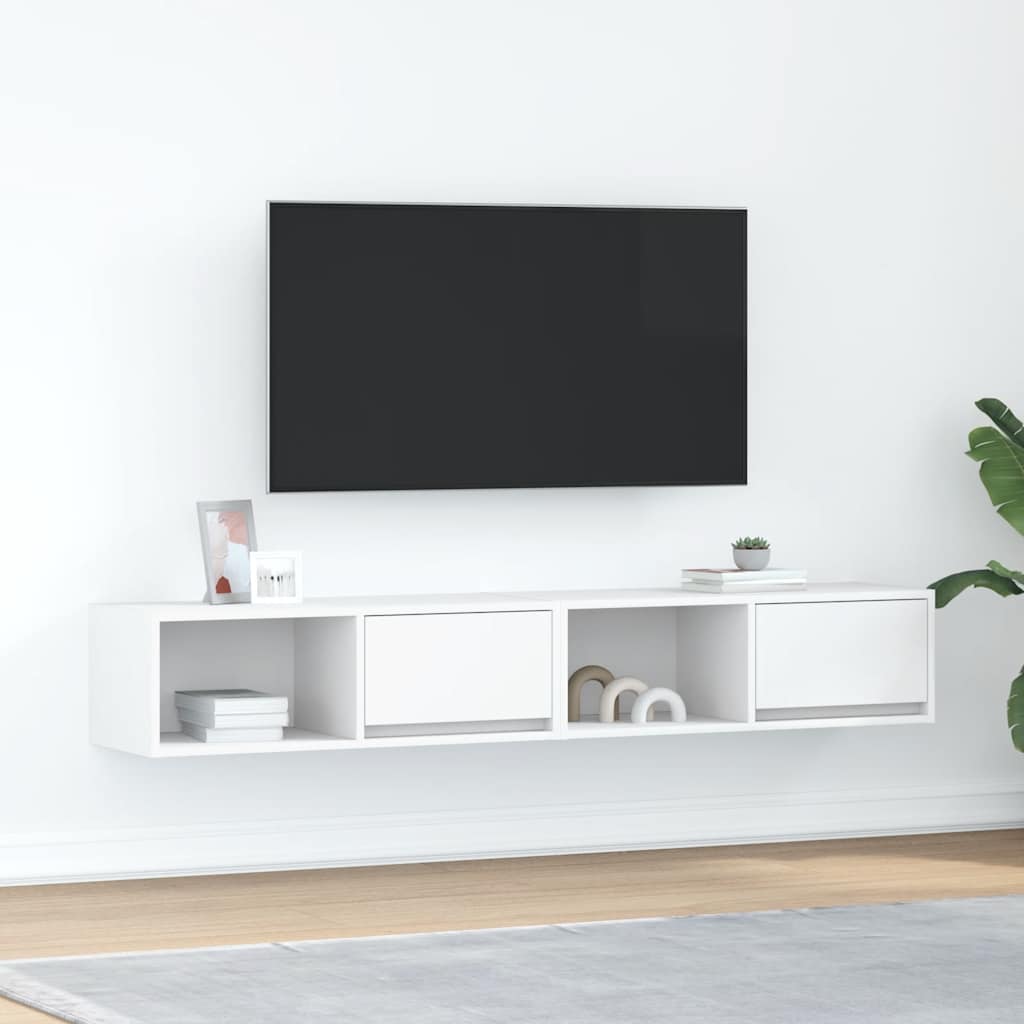 vidaXL Muebles de TV 2 uds Blanco 80x31x25,5 cm Madera de ingeniería
