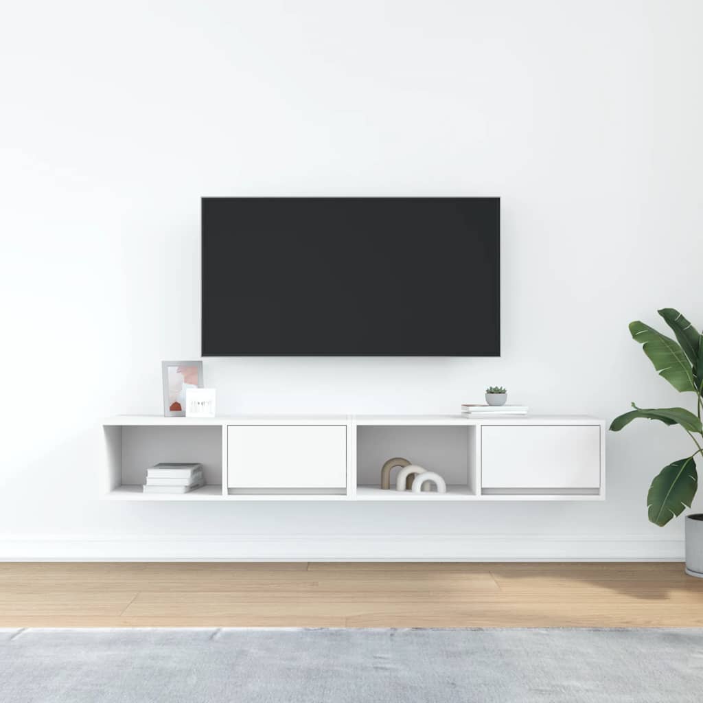 vidaXL Muebles de TV 2 uds Blanco 80x31x25,5 cm Madera de ingeniería - Image 3