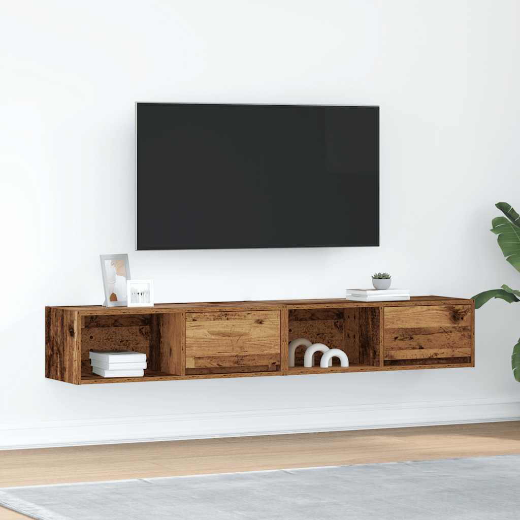 vidaXL Muebles de TV 2 uds 80x31x25,5 cm Madera ingeniería envejecida