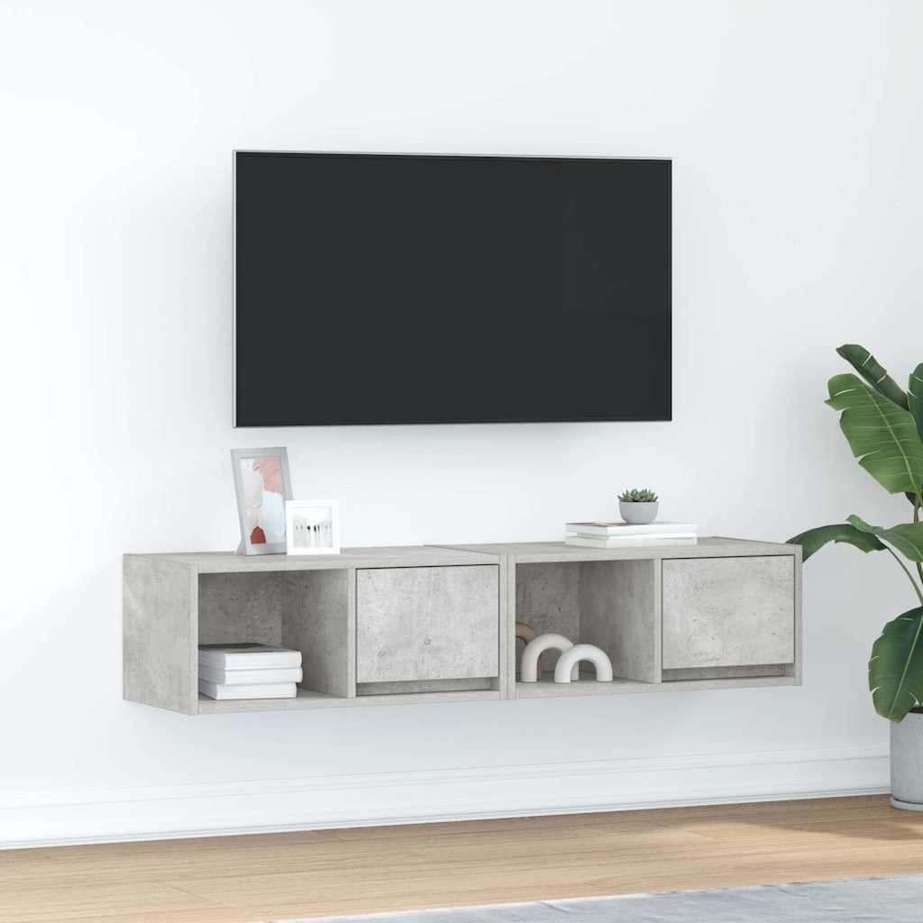 vidaXL Muebles de TV 2uds madera ingeniería gris hormigón 60x31x25,5cm
