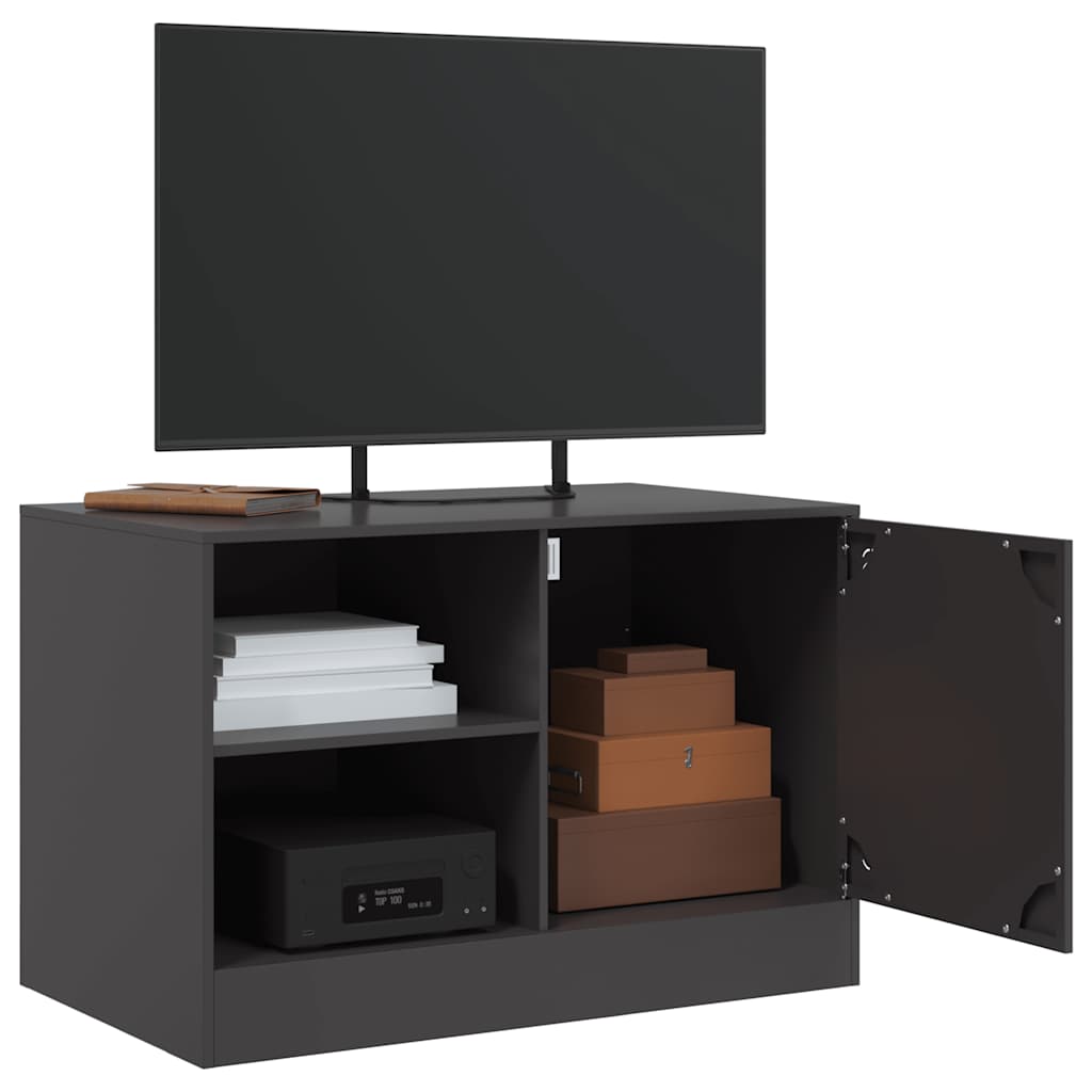 vidaXL Muebles para TV 2 unidades acero negro 67x39x44 cm - Image 4