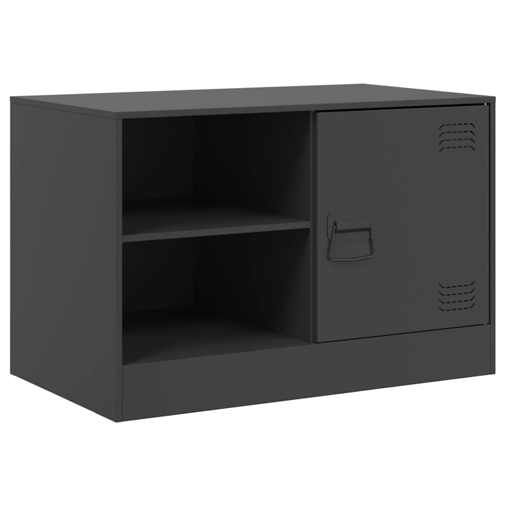 vidaXL Muebles para TV 2 unidades acero negro 67x39x44 cm - Image 6