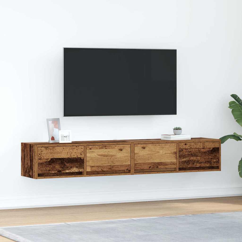 vidaXL Muebles de TV 2 uds 80x31x25,5 cm Madera ingeniería envejecida