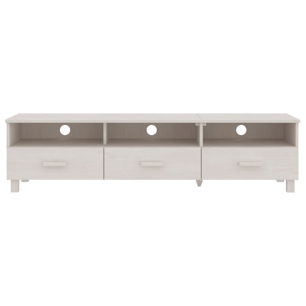 vidaXL Mueble de TV HAMAR madera maciza de pino blanco 158x40x40 cm - Image 3