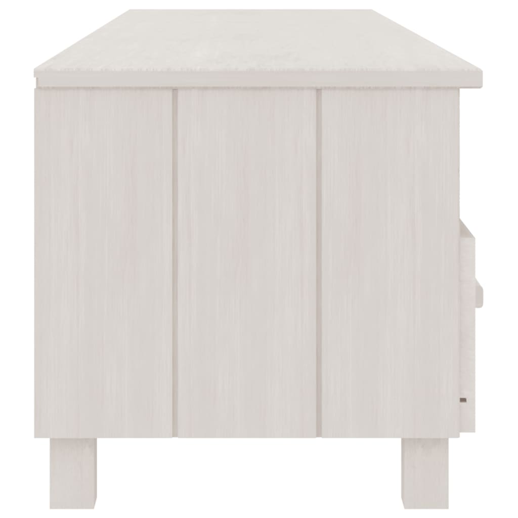 vidaXL Mueble de TV HAMAR madera maciza de pino blanco 158x40x40 cm - Image 4