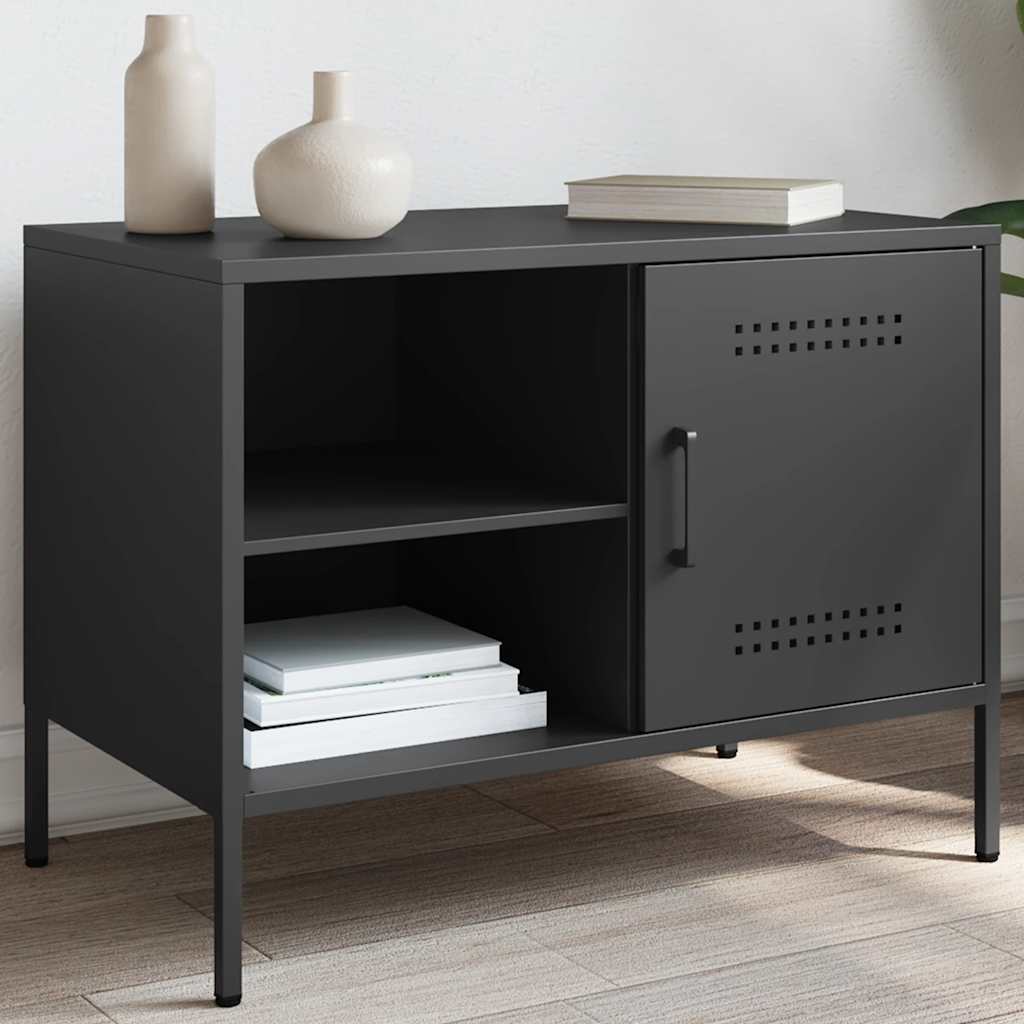 vidaXL Mueble de TV acero negro 68x39x50,5 cm