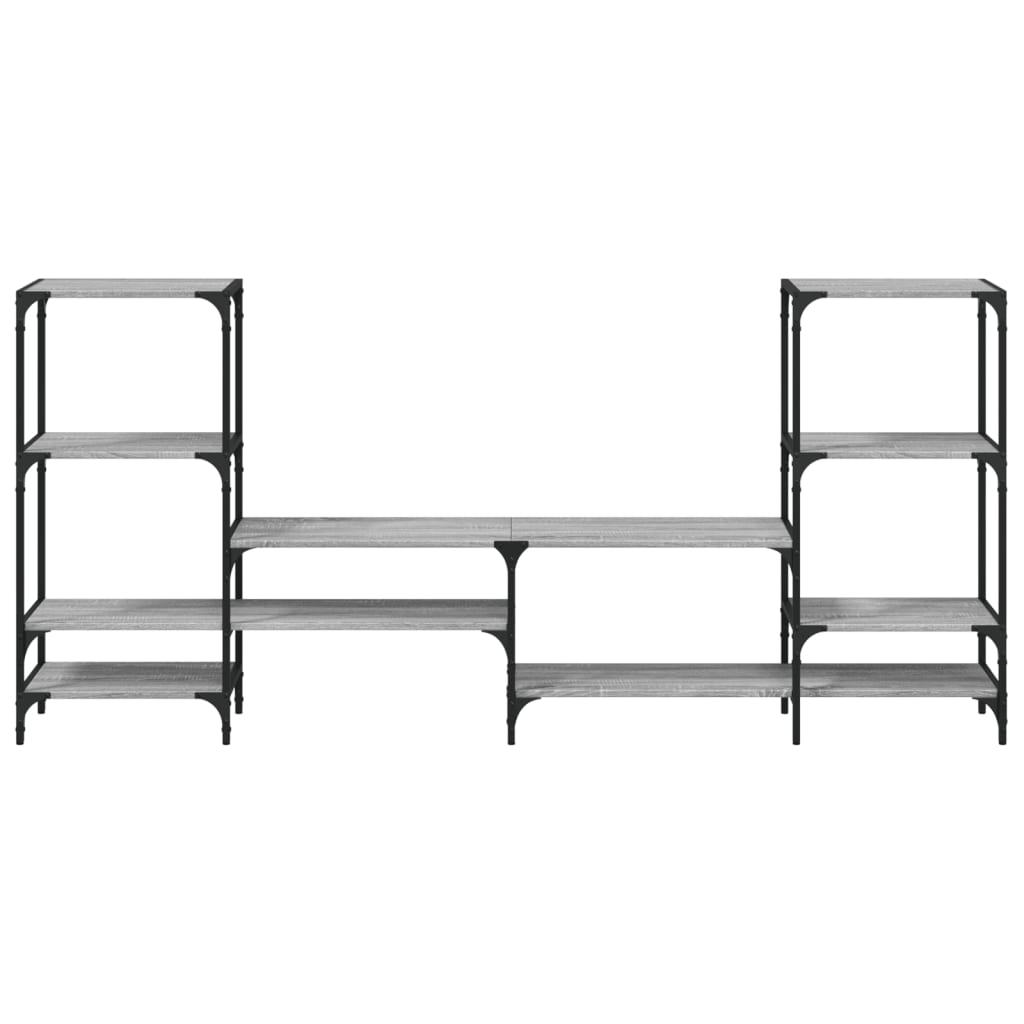 vidaXL Mueble de TV madera de ingeniería gris Sonoma 206,5x28,5x95 cm - Image 5