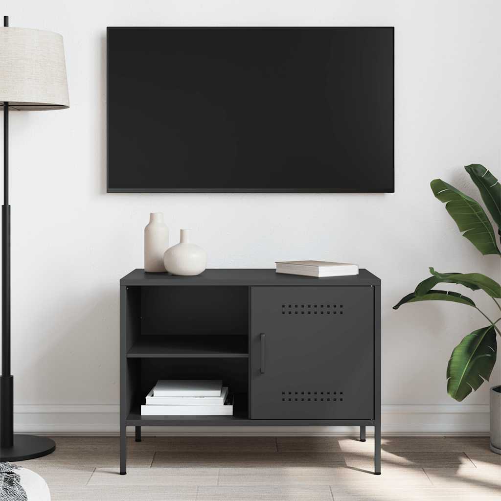 vidaXL Mueble de TV acero negro 68x39x50,5 cm - Image 3