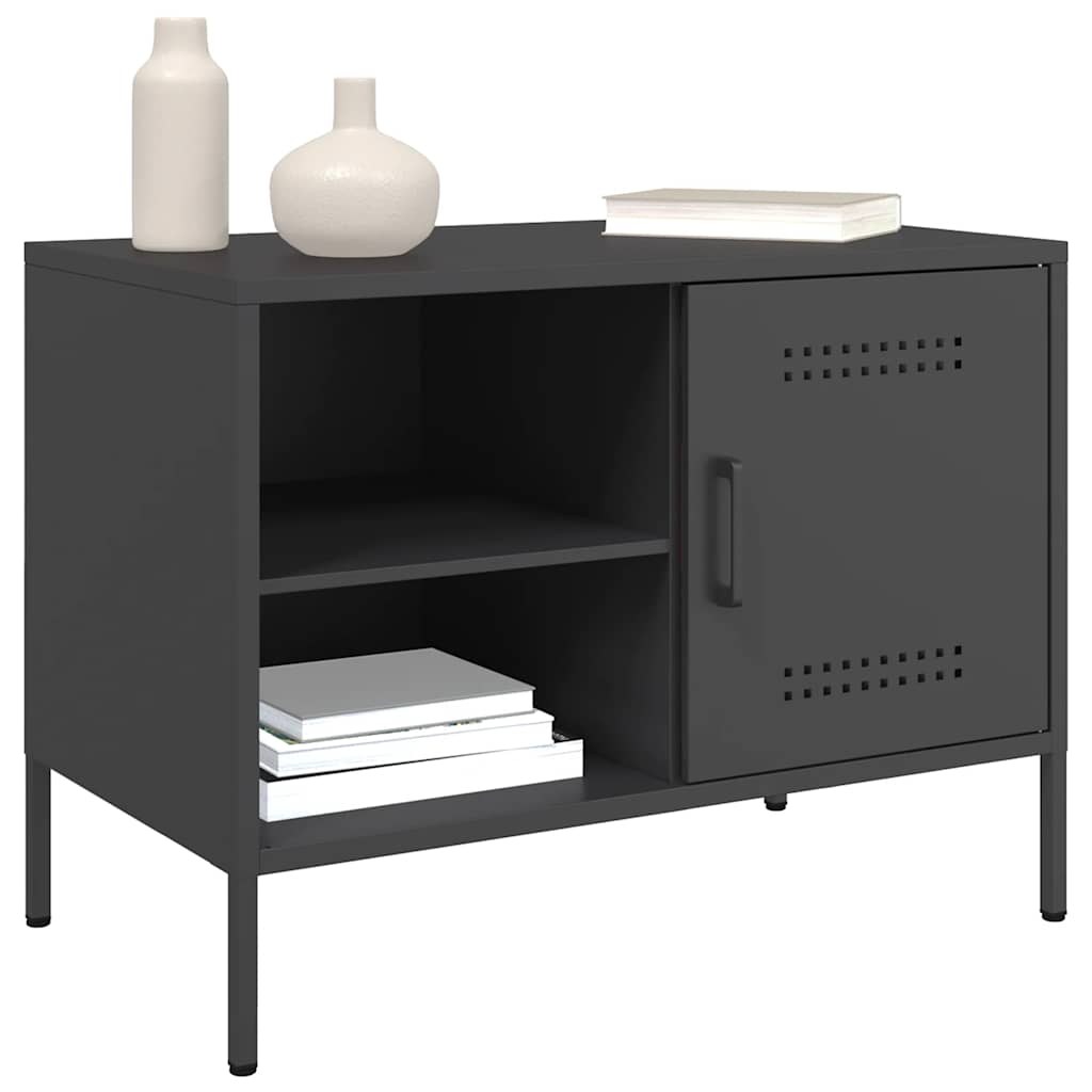 vidaXL Mueble de TV acero negro 68x39x50,5 cm - Image 4
