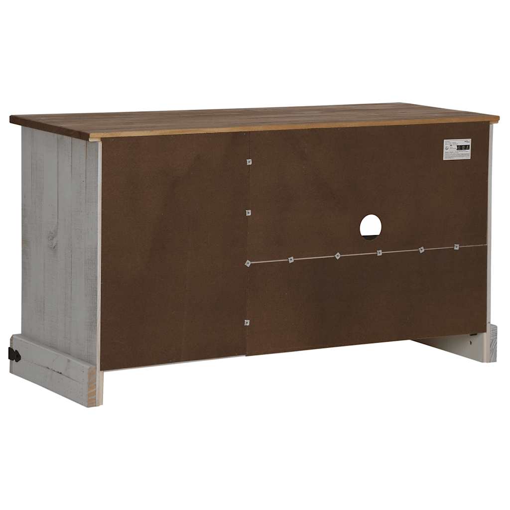 vidaXL Mueble de TV HALDEN con puerta corredera blanco 110x40x60 cm - Image 6