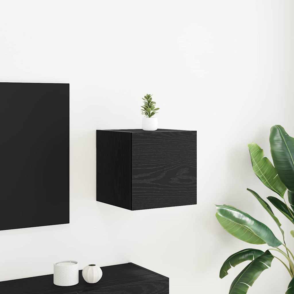 vidaXL Gabinete de TV Roble Negro 30,5 x 30 x 30 cm