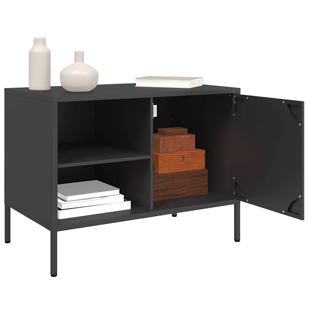 vidaXL Mueble de TV acero negro 68x39x50,5 cm - Image 5