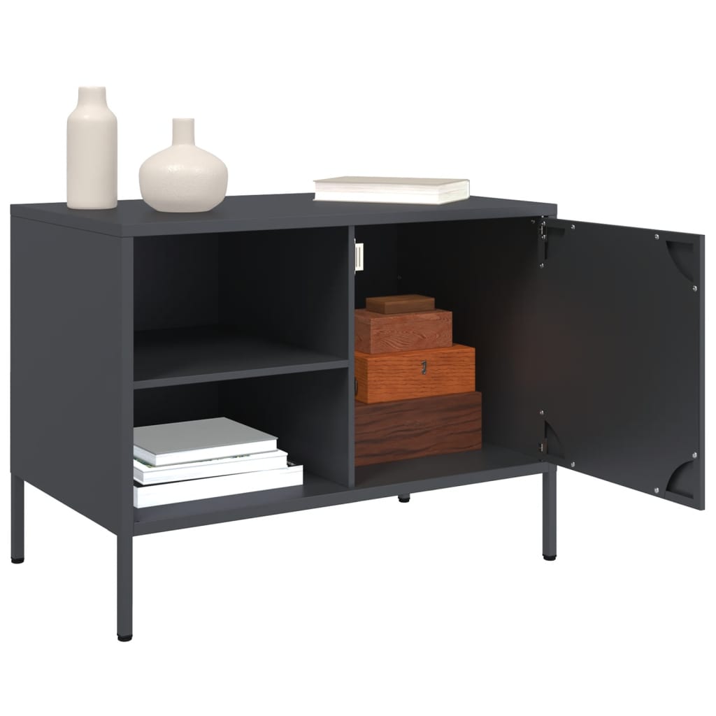 vidaXL Mueble de TV acero gris antracita 68x39x50,5 cm - Image 5