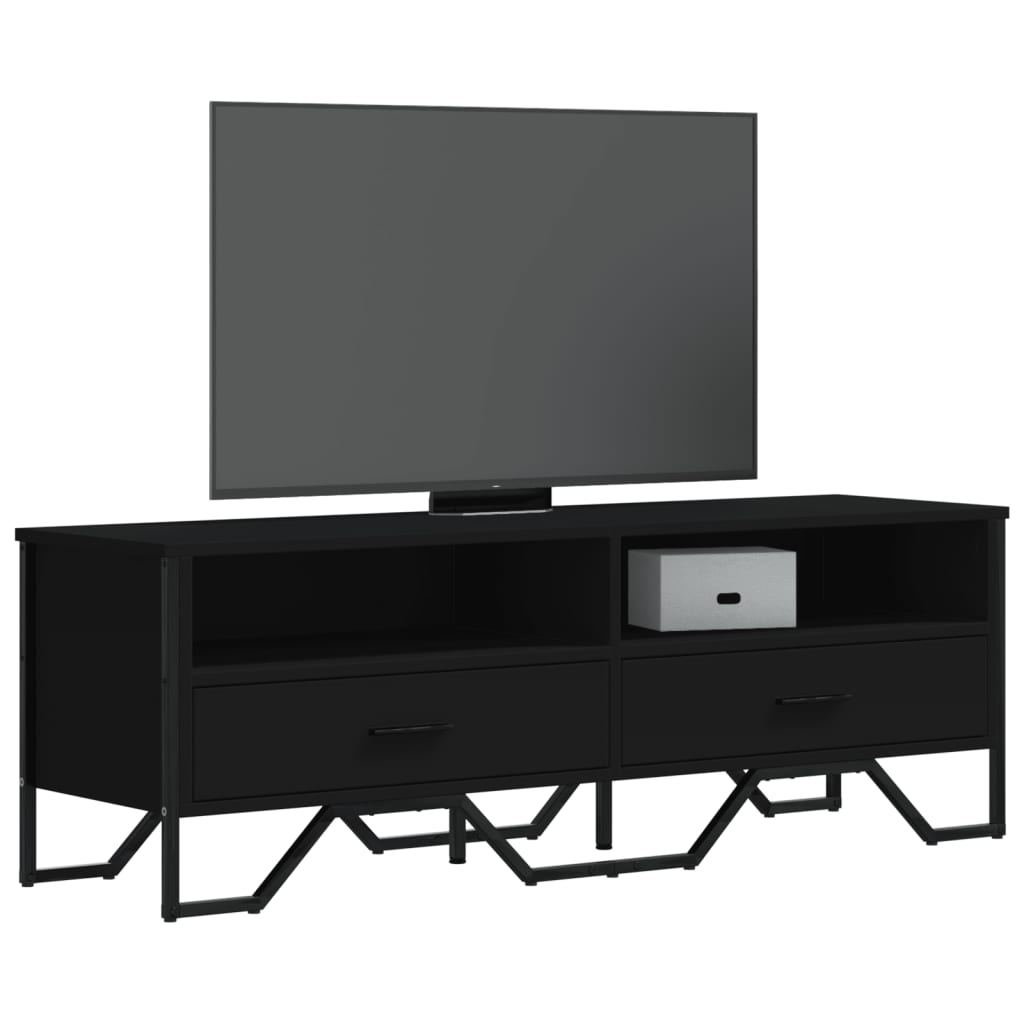 vidaXL Mueble de TV madera de ingeniería negro 122x34x41 cm