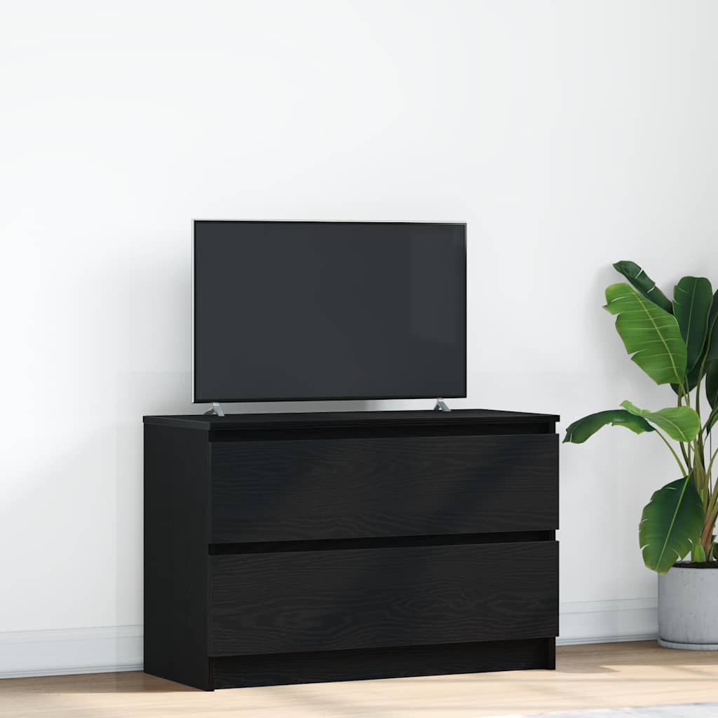 vidaXL Mueble de TV de madera de ingeniería negro 80x35x54 cm