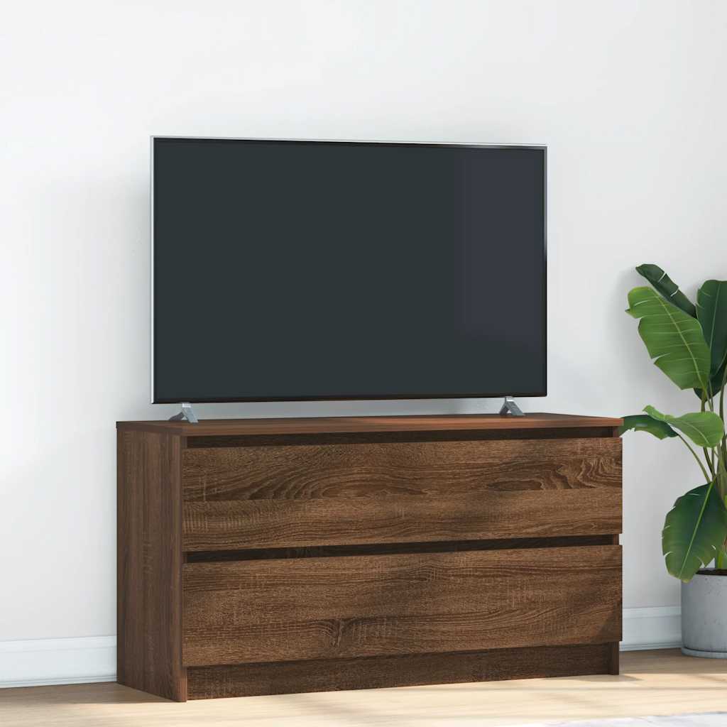 vidaXL Mueble para TV madera contrachapada marrón roble 100x35x54 cm