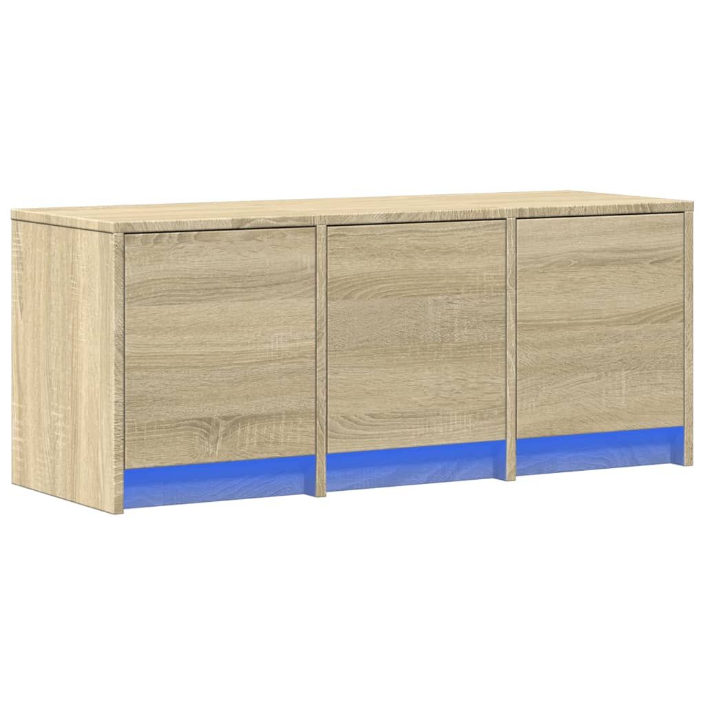 vidaXL Mueble de TV LED madera de ingeniería roble Sonoma 97x34x40 cm - Image 3
