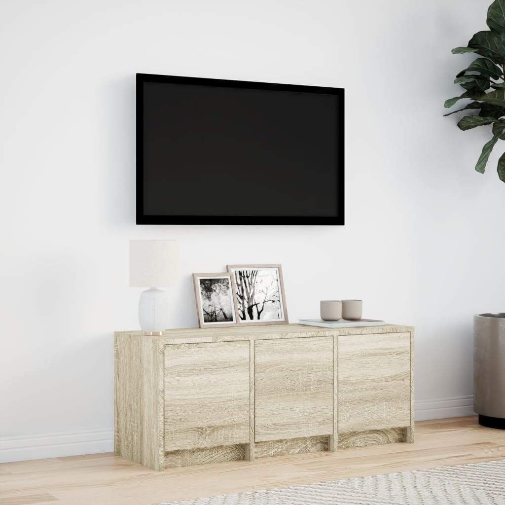vidaXL Mueble de TV LED madera de ingeniería roble Sonoma 97x34x40 cm - Image 4