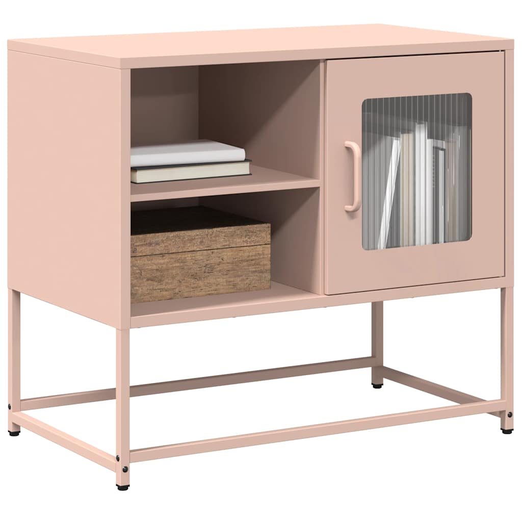 vidaXL Mueble para TV de acero rosa 68x39x60,5 cm