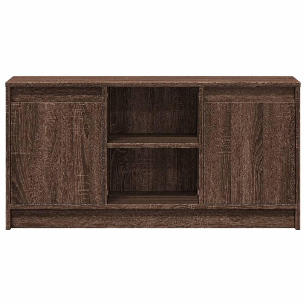 vidaXL Mueble de TV LED madera ingeniería marrón roble 100x34x50 cm - Image 6