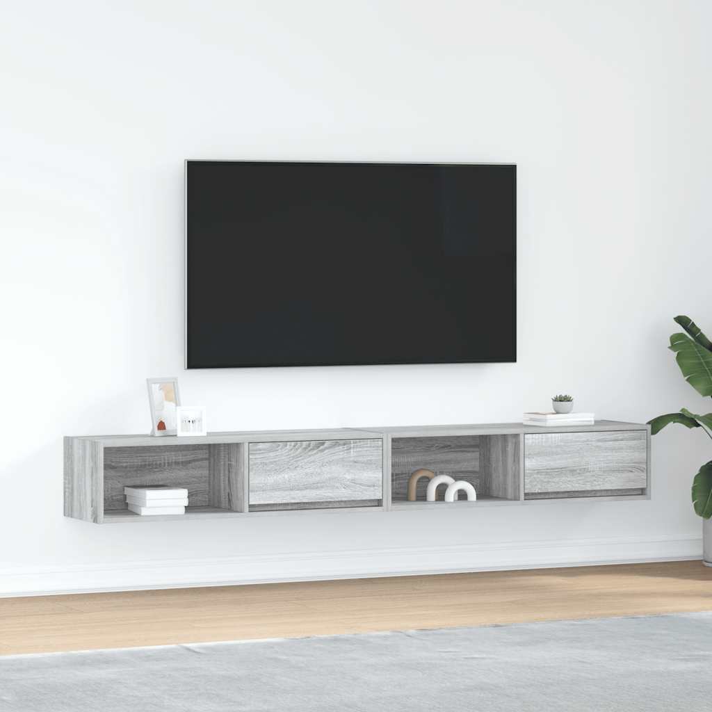 vidaXL Muebles de TV 2 uds madera ingeniería gris Sonoma 100x31x25,5cm