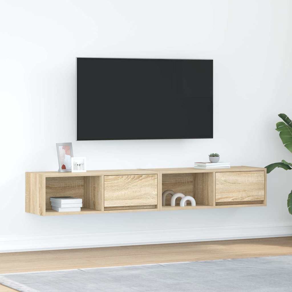 vidaXL Muebles de TV 2 uds Roble Sonoma 80x31x25,5cm Madera ingeniería