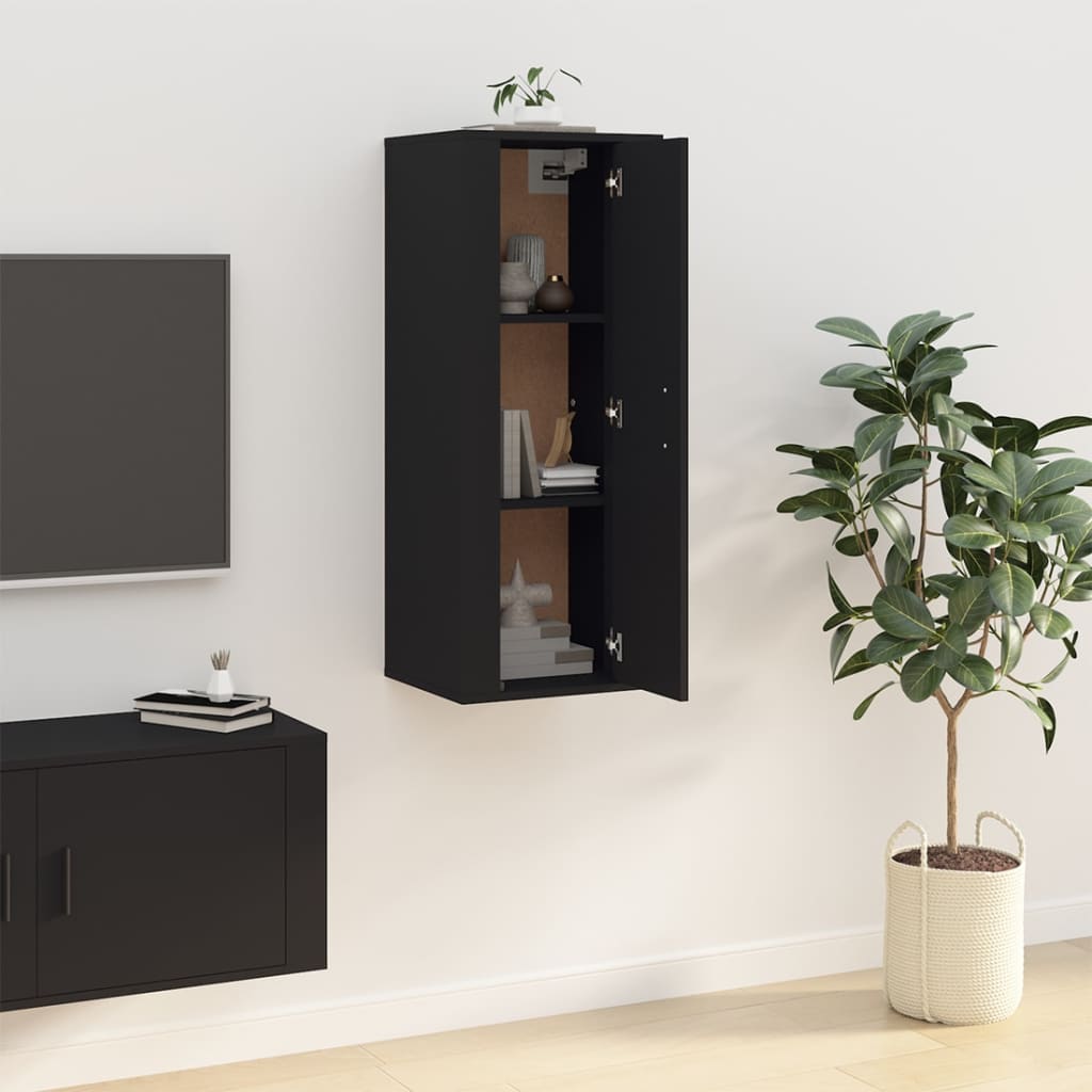 vidaXL Mueble para TV de pared negro 40x34,5x100 cm - Image 4