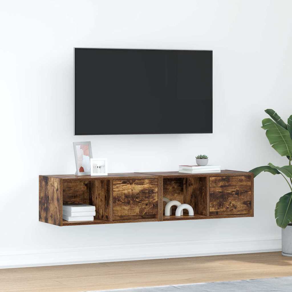 vidaXL Muebles de TV 2 uds madera ingeniería color roble 60x31x25,5 cm