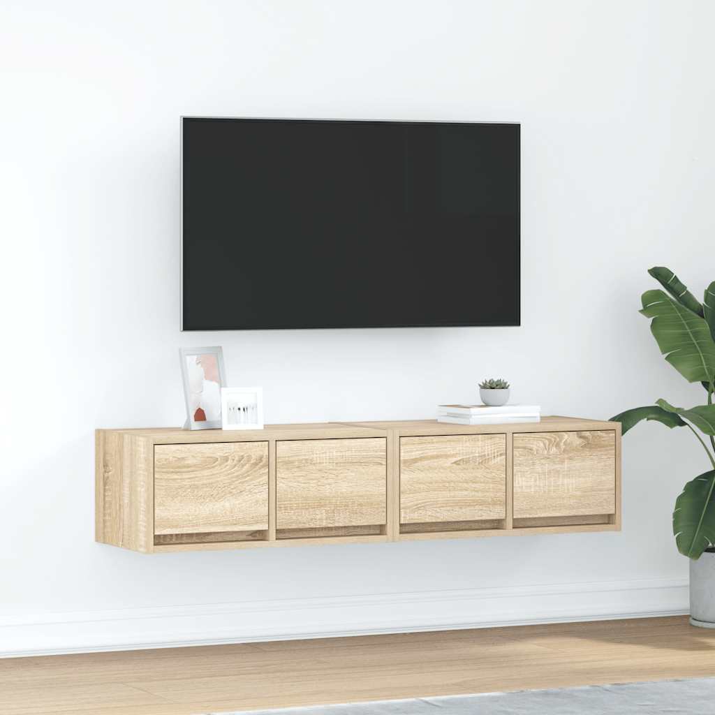 vidaXL Muebles de TV 2 uds madera ingeniería roble Sonoma 60x31x25,5cm