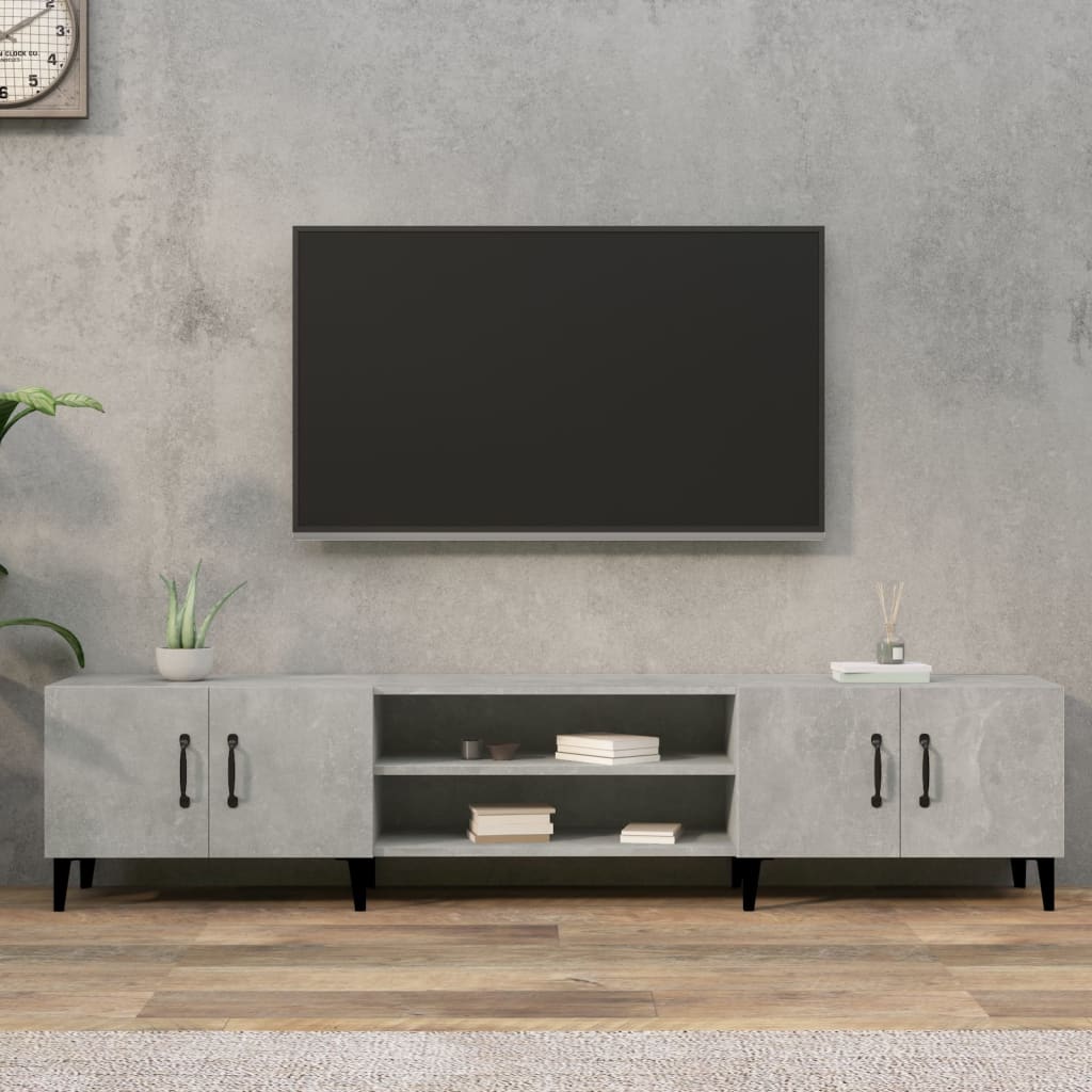 vidaXL Mueble de TV madera contrachapada gris hormigón 180x31,5x40 cm