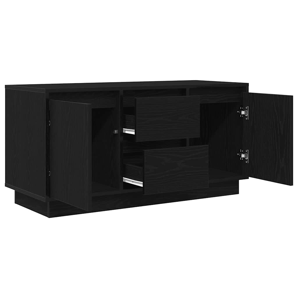 vidaXL Mueble de TV con luces LED roble negro 100x41x50 cm - Image 6