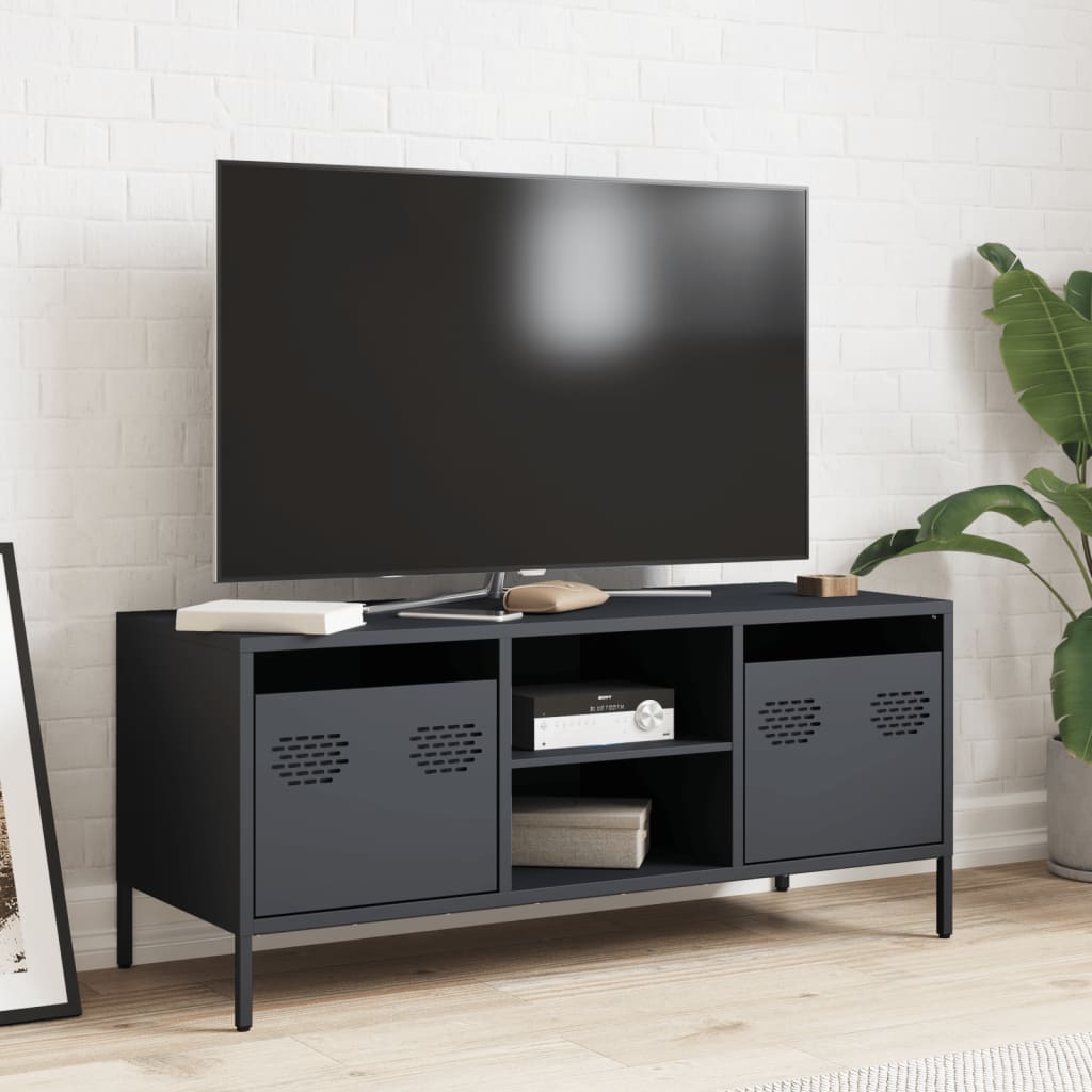 vidaXL Mueble de TV acero laminado en frío antracita 101,5x39x43,5 cm - Image 3
