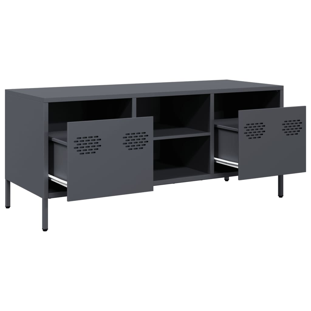vidaXL Mueble de TV acero laminado en frío antracita 101,5x39x43,5 cm - Image 5