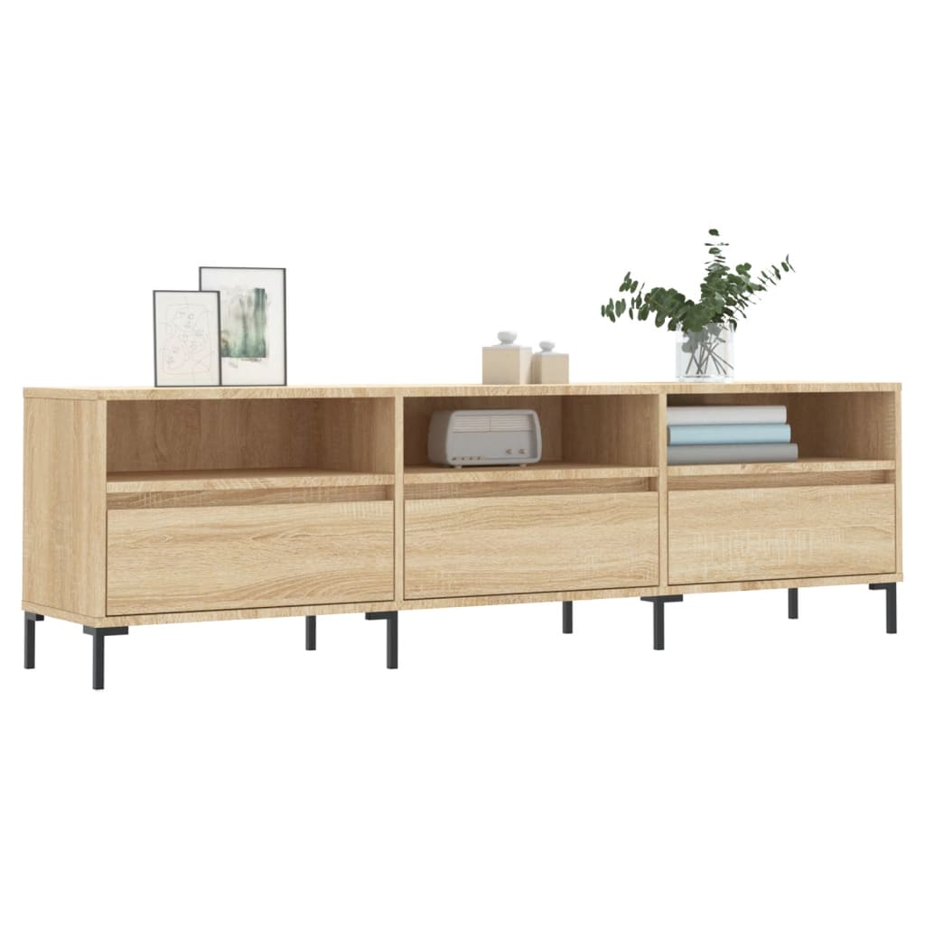 vidaXL Mueble de TV madera contrachapada roble Sonoma 150x30x44,5 cm - Image 3