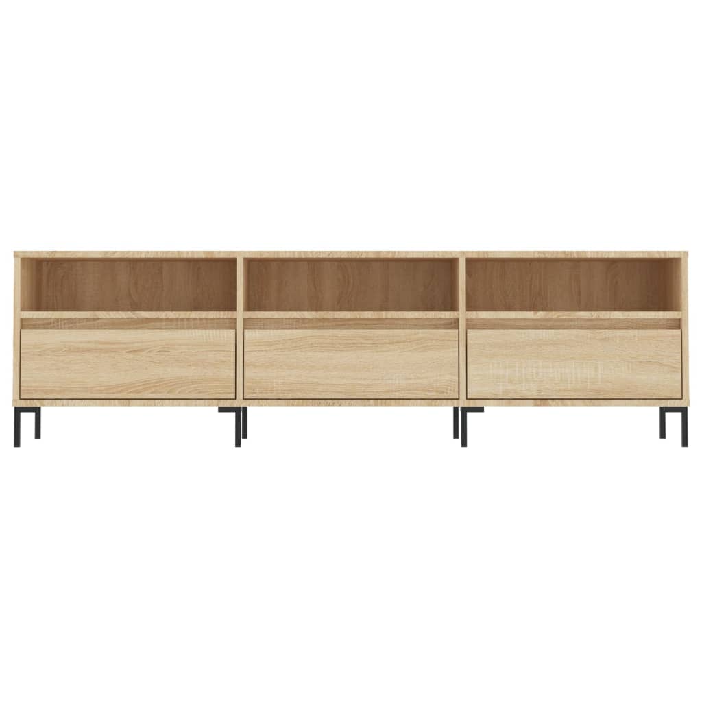 vidaXL Mueble de TV madera contrachapada roble Sonoma 150x30x44,5 cm - Image 5